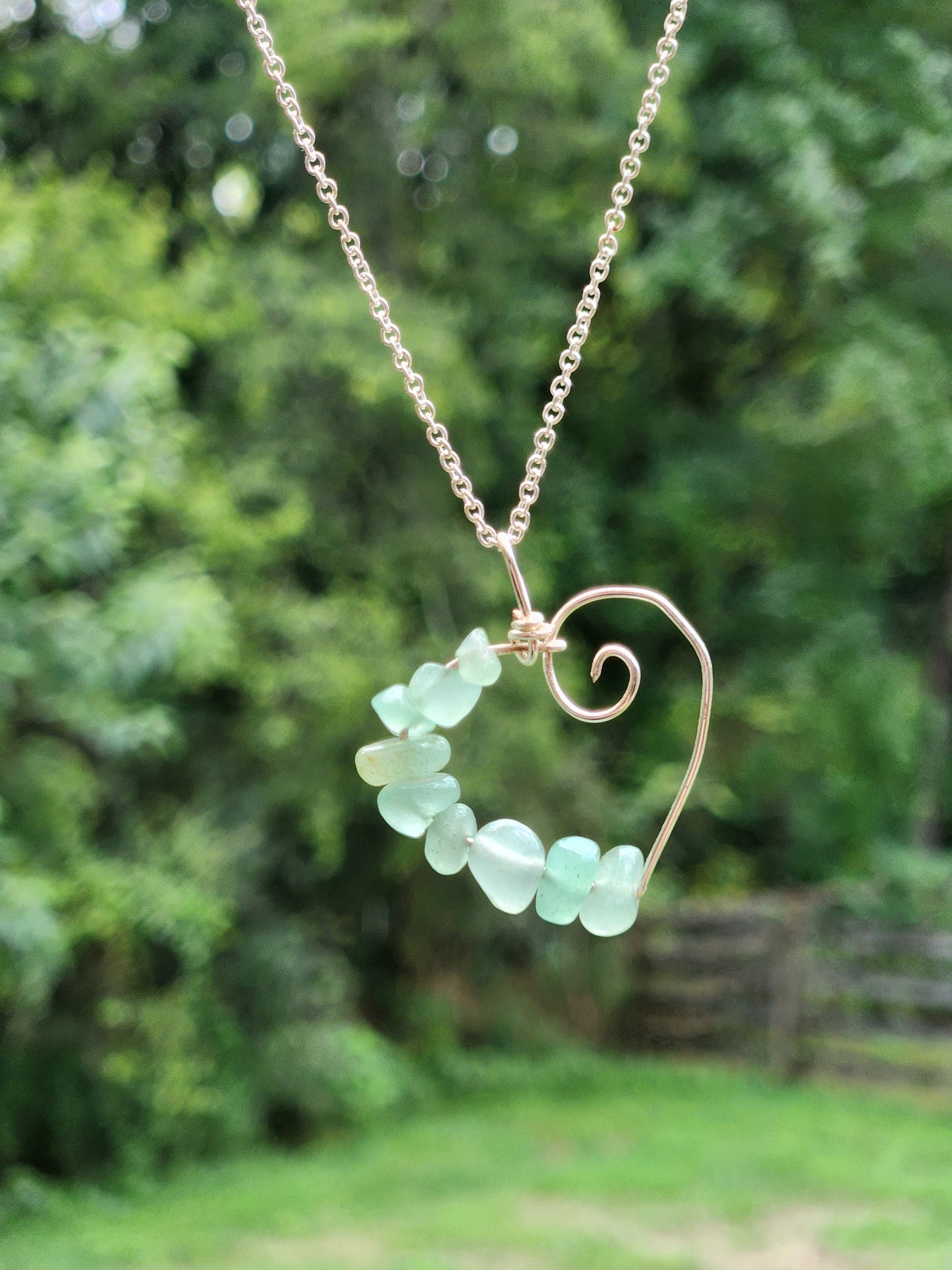 Aventurine Signature Heart Necklace