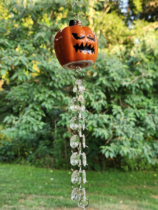 Jack 'O Lantern Pumpkin Halloween Suncatcher