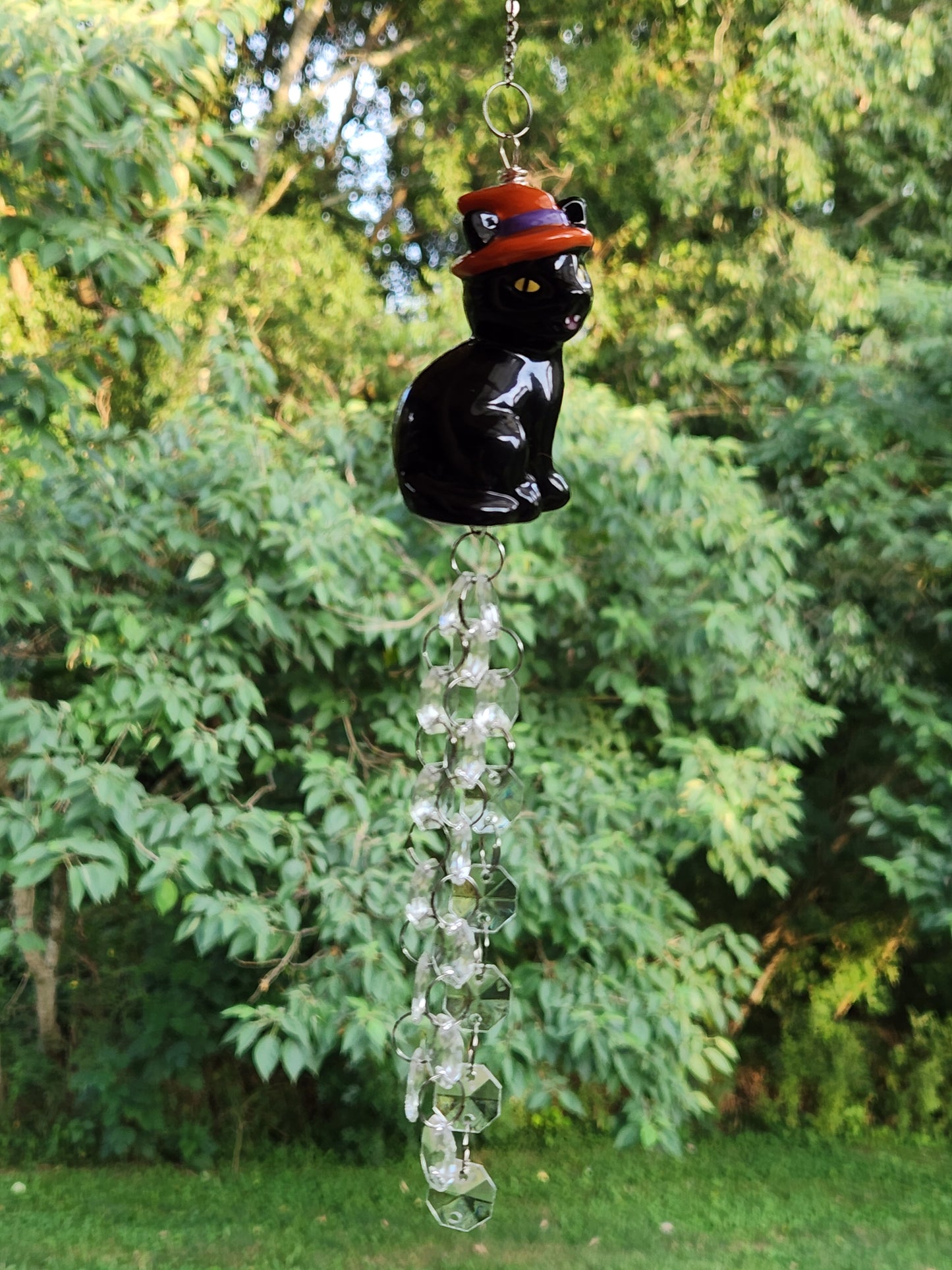 Witch Cat Halloween Suncatcher