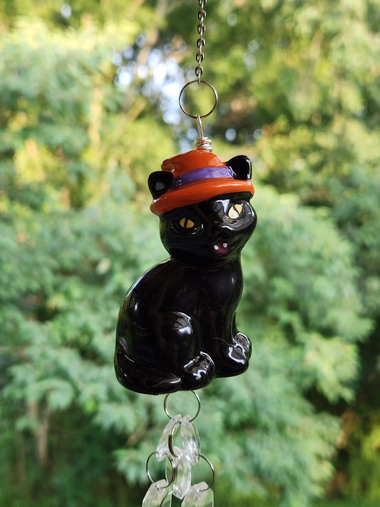 Witch Cat Halloween Suncatcher