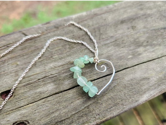 Aventurine Signature Heart Necklace