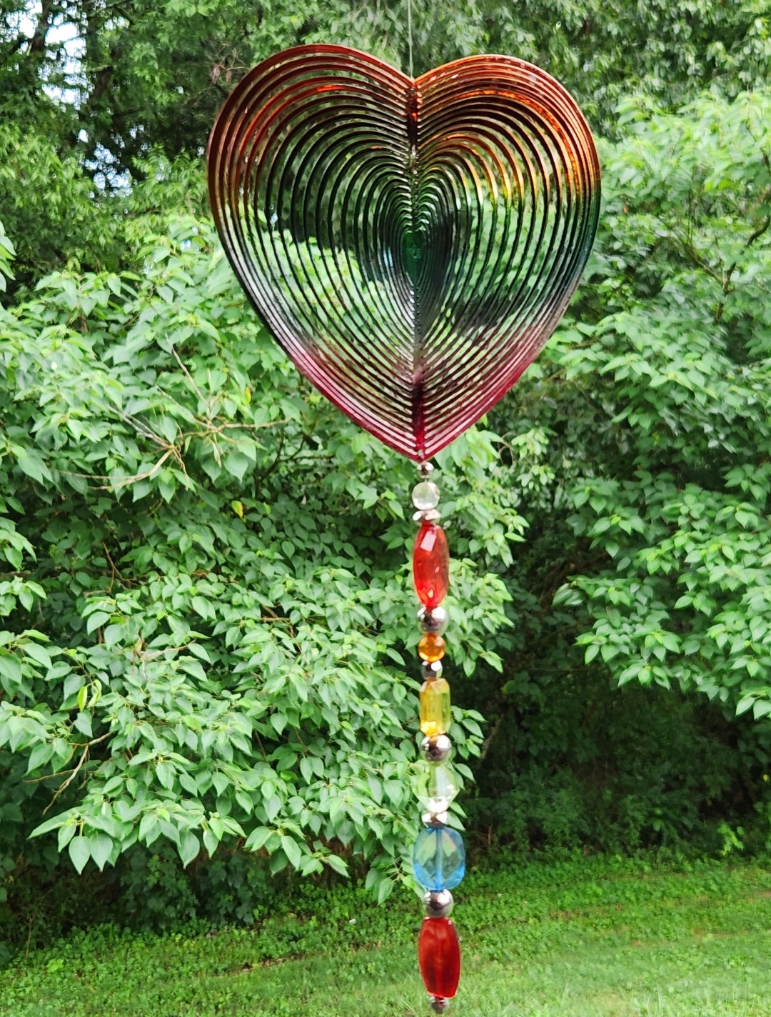 Rainbow Heart Spinner Suncatcher