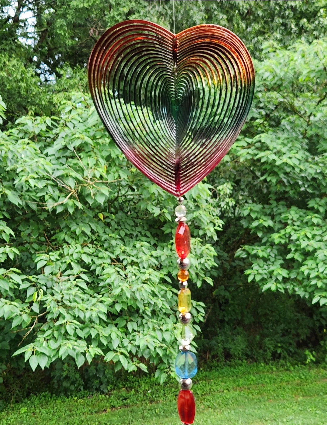 Rainbow Heart Spinner Suncatcher