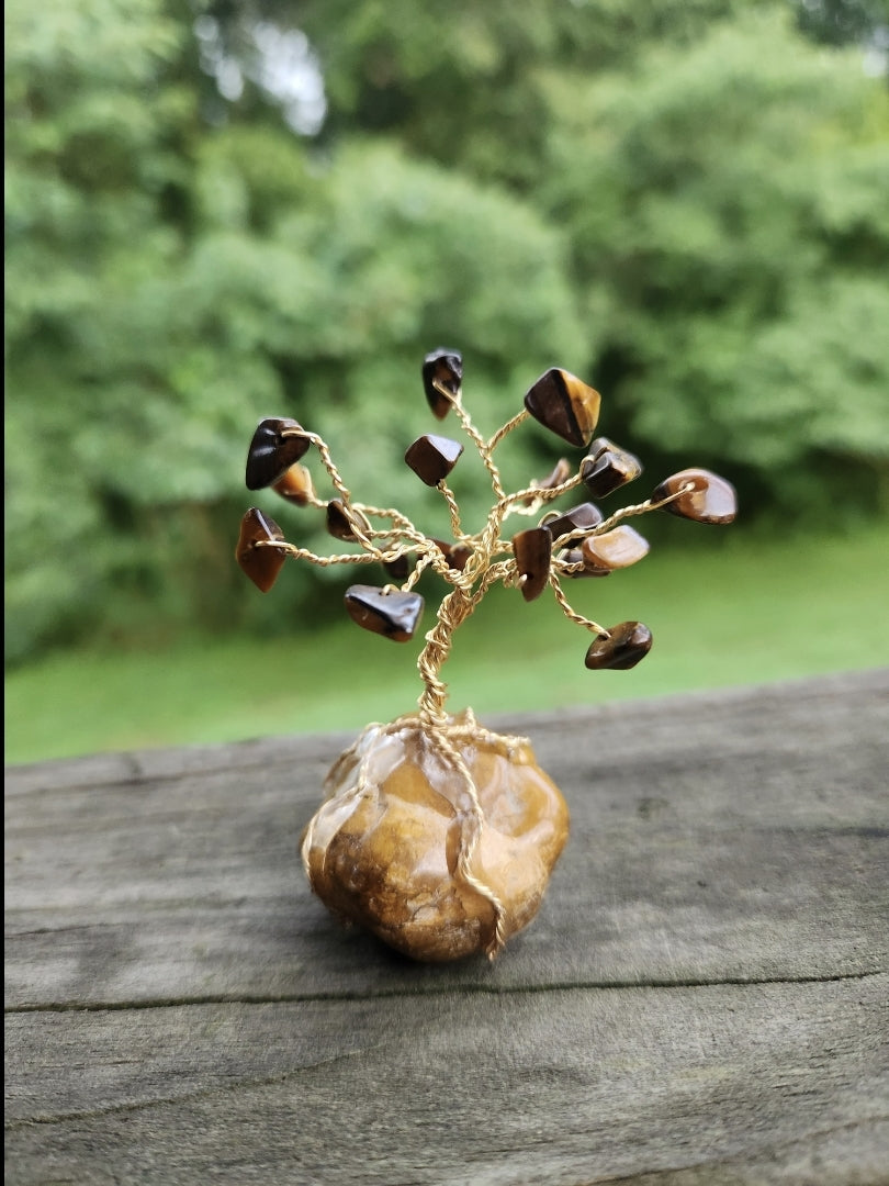 Tiger's Eye Gemstone Wire Tree